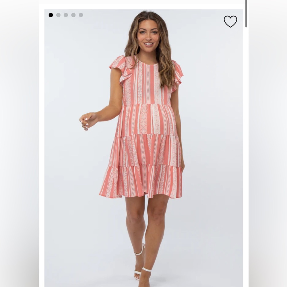 NWOT PinkBlush Salmon Patterned Maternity Dress